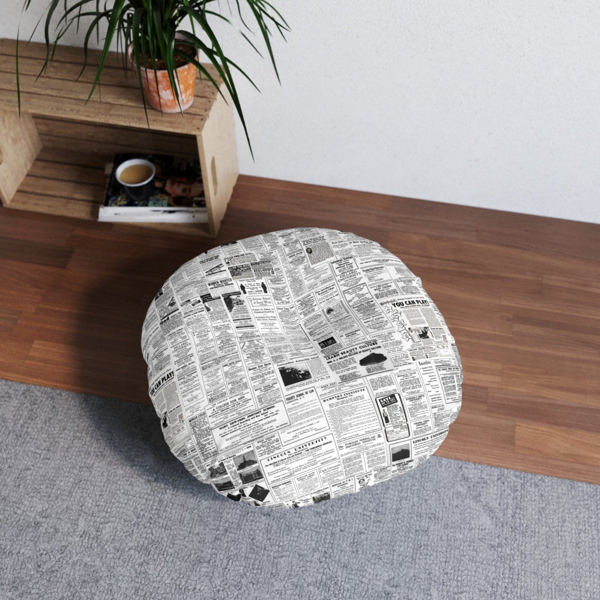 HBCU Advertisements Floor Pillow - Afrocentric Art by The Trini Gee