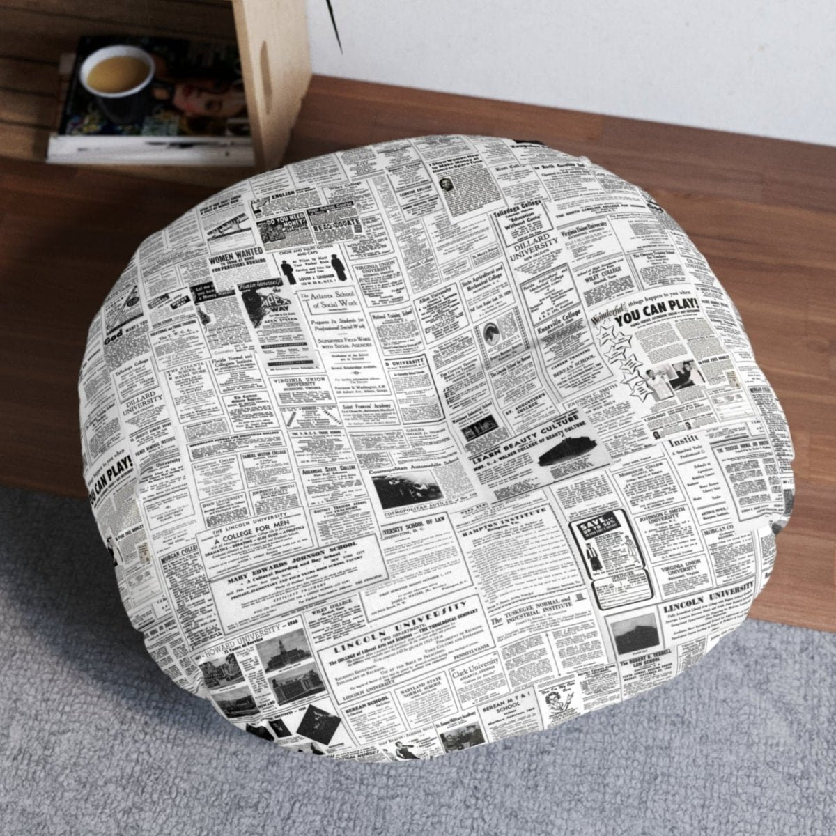 HBCU Advertisements Floor Pillow - Afrocentric Art by The Trini Gee