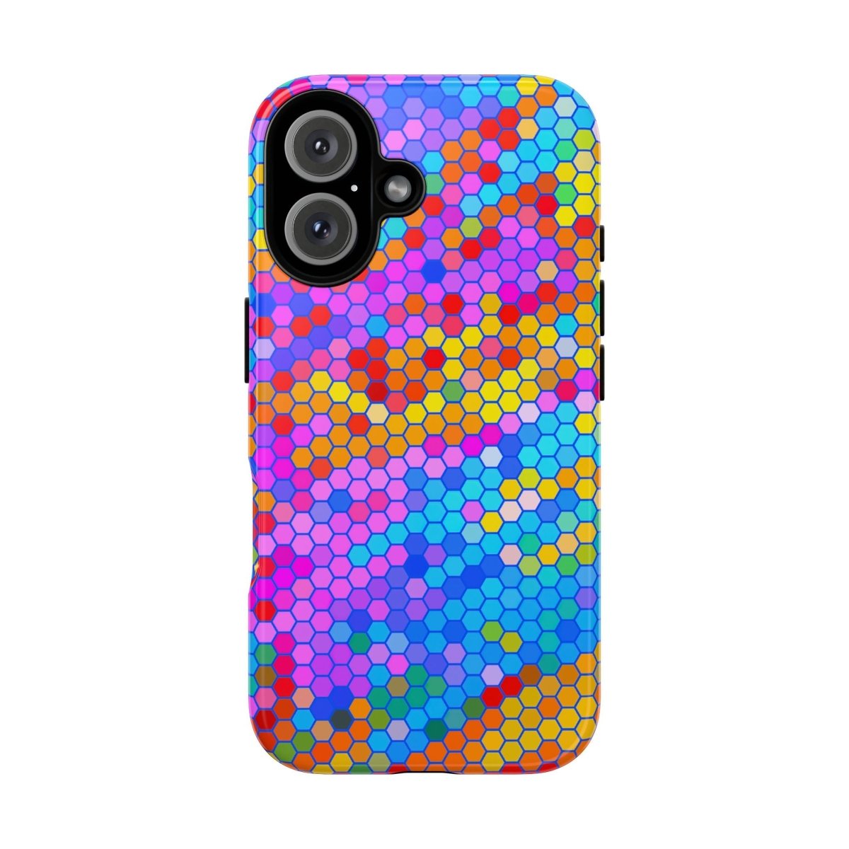 rainbow phone case Hexagon Mosaic Phone Case iPhone 16 / Glossy