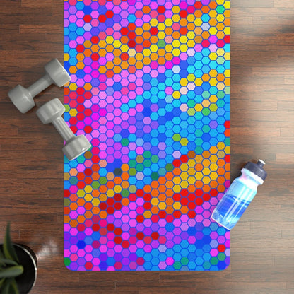 Hexagon Mosaic Yoga Mat - Afrocentric Art by The Trini Gee