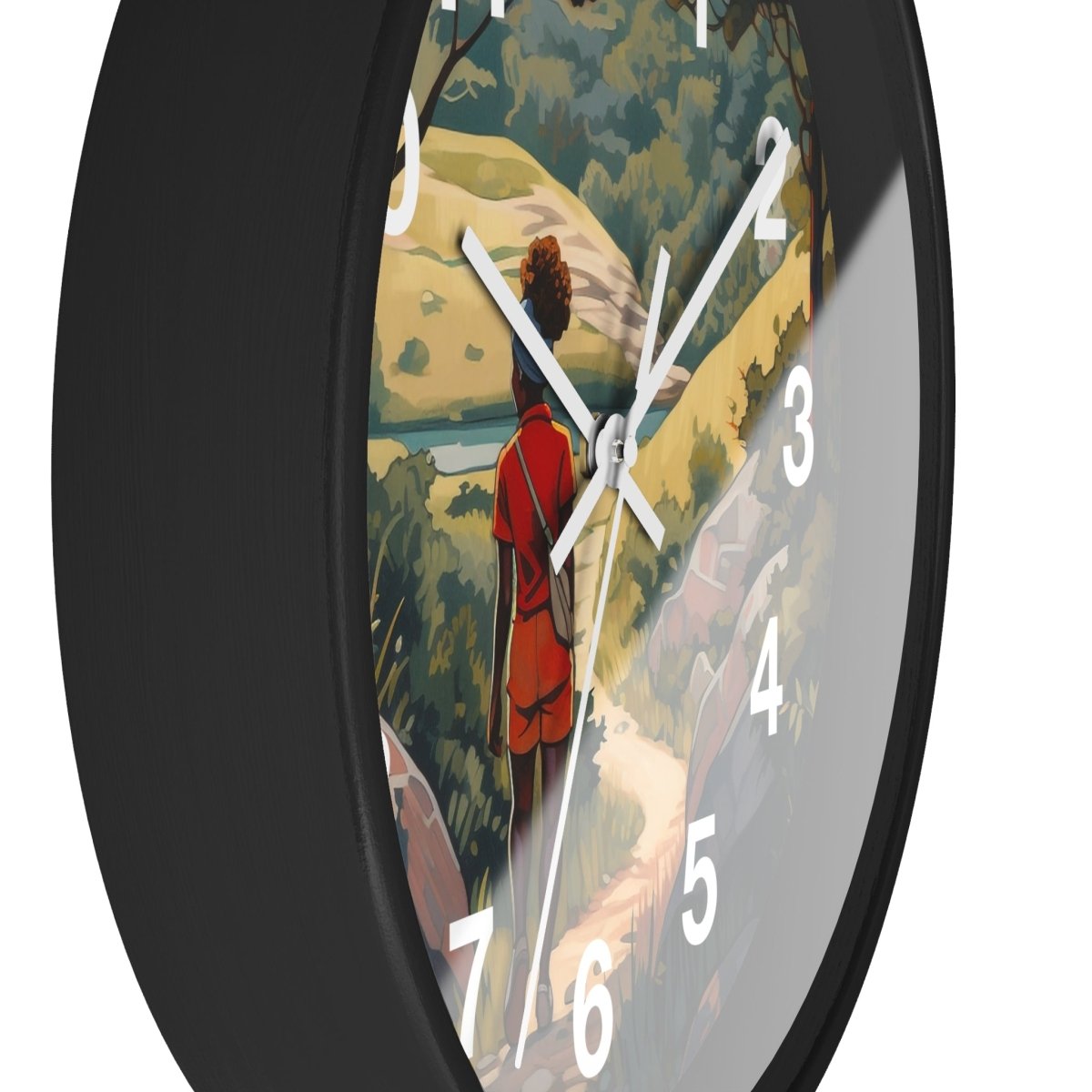 Hiking Wall Clock - Afrocentric Art by The Trini Gee