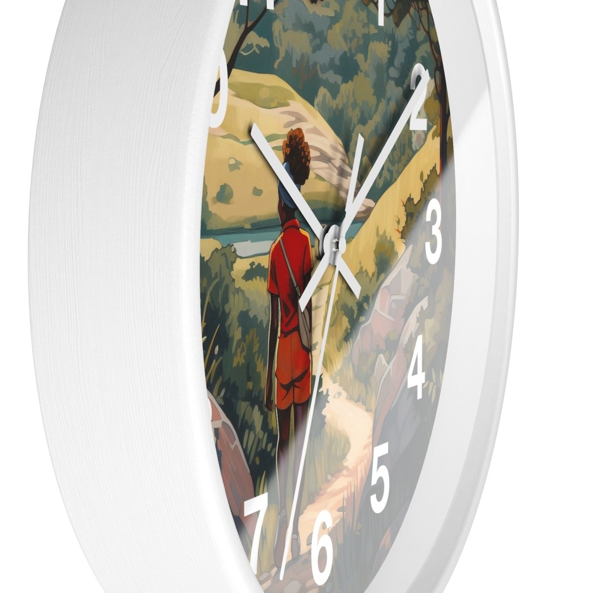 Hiking Wall Clock - Afrocentric Art by The Trini Gee
