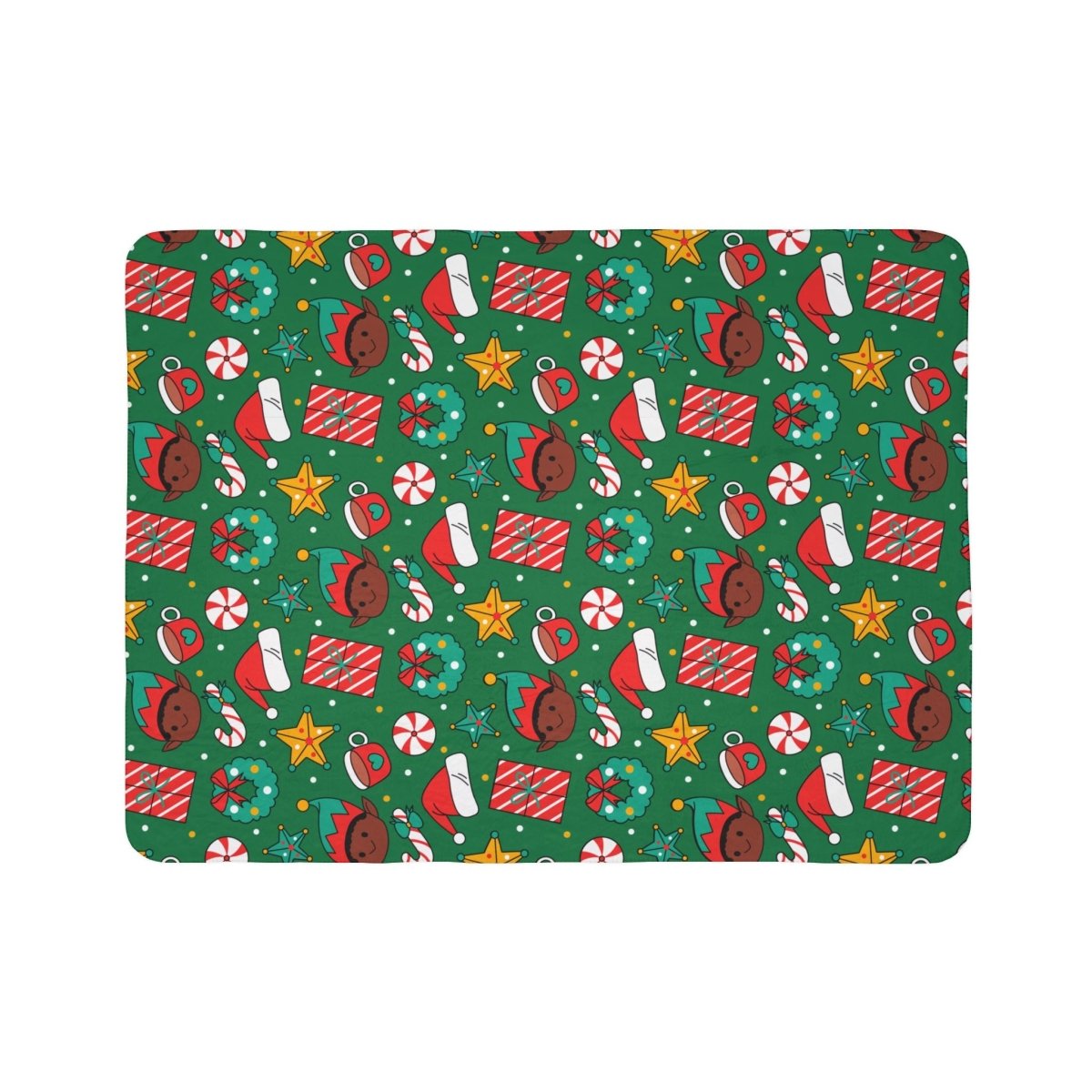 Holiday Elf Sherpa Blanket - Afrocentric Art by The Trini Gee