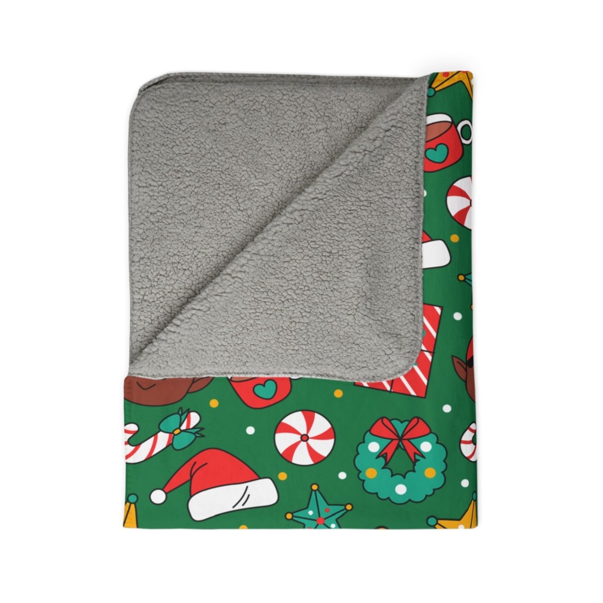 Holiday Elf Sherpa Blanket - Afrocentric Art by The Trini Gee