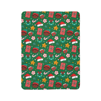 Holiday Elf Sherpa Blanket - Afrocentric Art by The Trini Gee