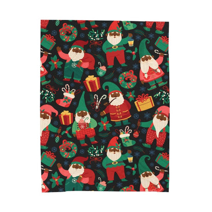Holiday Elves Throw Blanket - Afrocentric Art by The Trini Gee