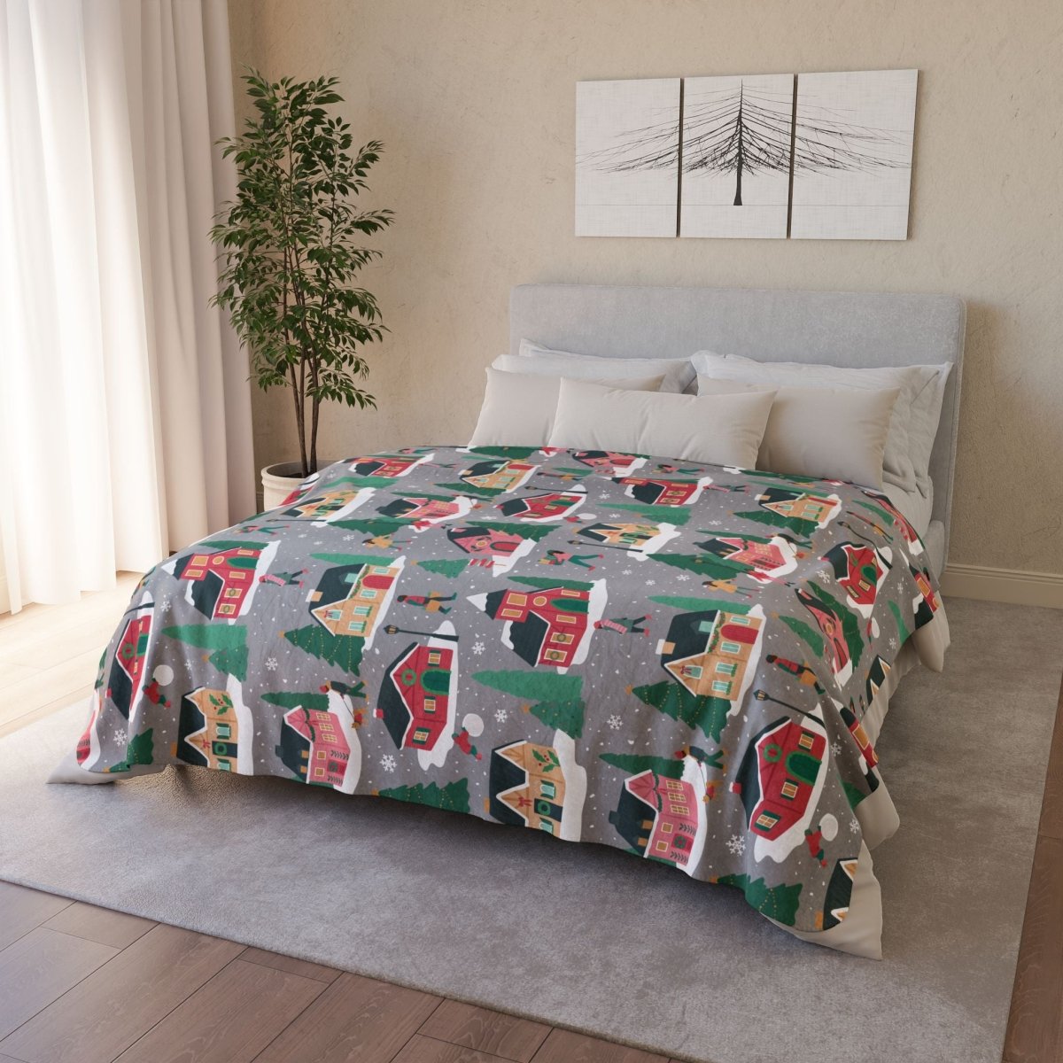 Holiday Homes Sherpa Blanket - Afrocentric Art by The Trini Gee