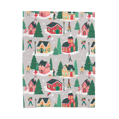 Holiday Houses Throw Blanket - Afrocentric Art by The Trini Gee