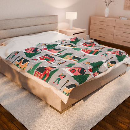 Holiday Houses Throw Blanket - Afrocentric Art by The Trini Gee