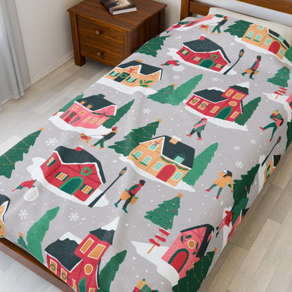 Holiday Houses Throw Blanket - Afrocentric Art by The Trini Gee