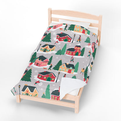 Holiday Houses Throw Blanket - Afrocentric Art by The Trini Gee