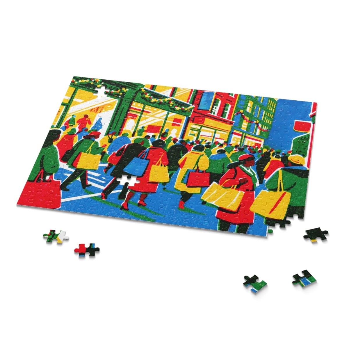 Holiday Shoppers Puzzle - Afrocentric Art by The Trini Gee