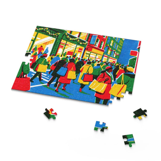 Holiday Shoppers Puzzle - Afrocentric Art by The Trini Gee