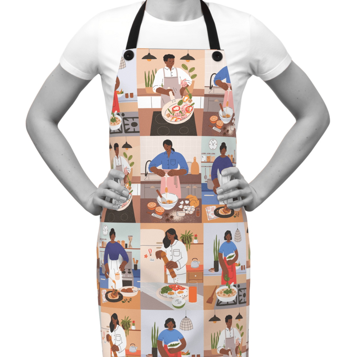 Home Cooking Apron - Afrocentric Art by The Trini Gee