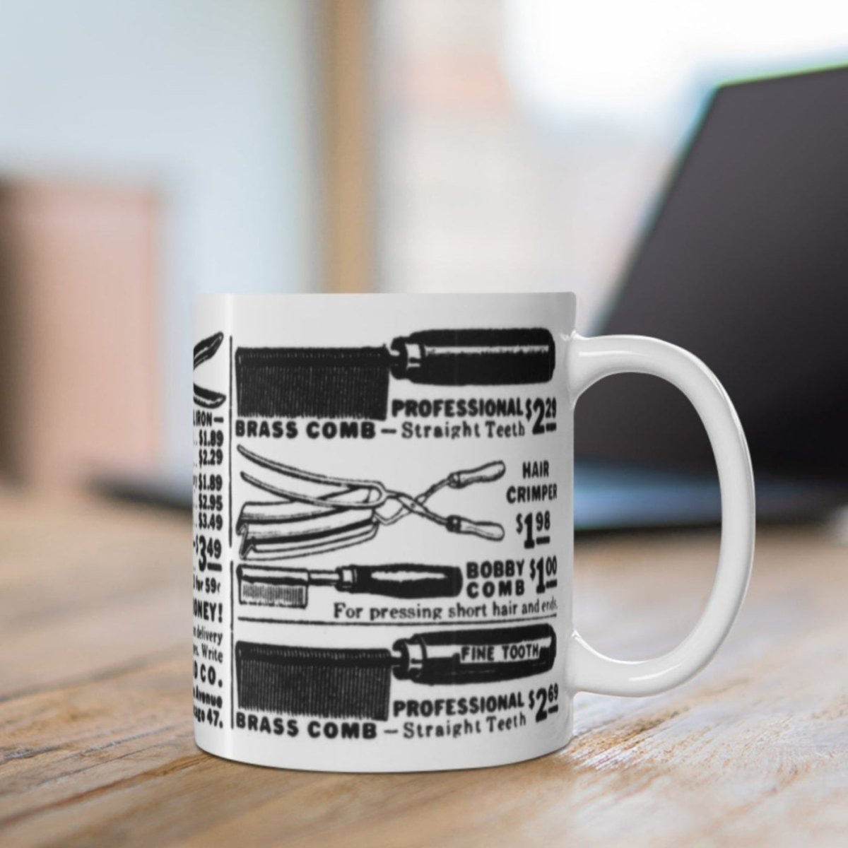 Hot Comb Ad Mug - Afrocentric Art by The Trini Gee