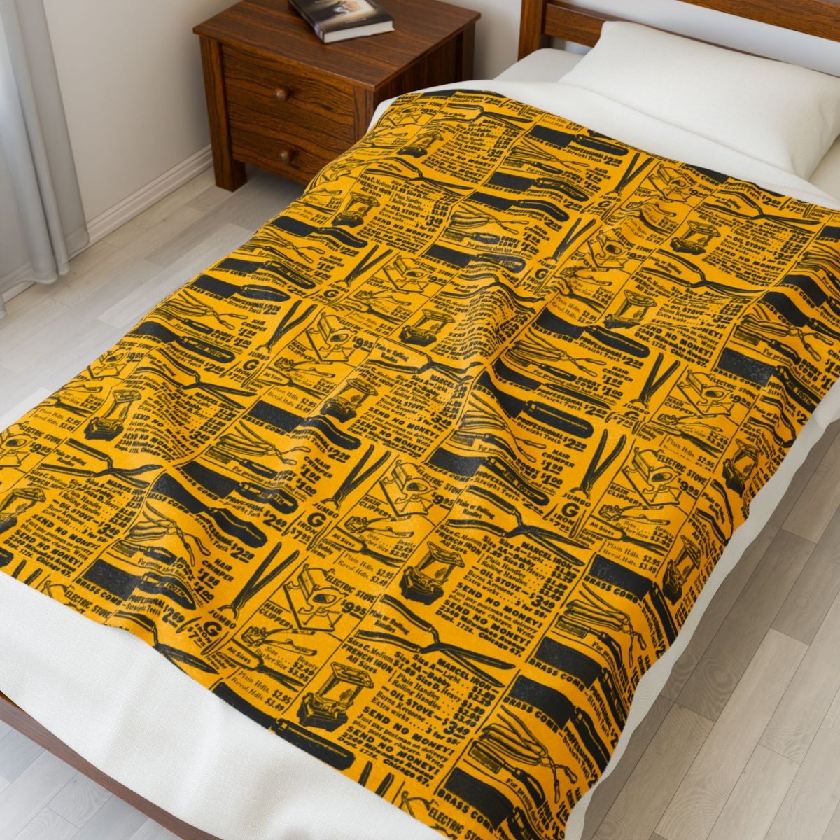 Hot Comb Ad Throw Blanket - Afrocentric Art by The Trini Gee