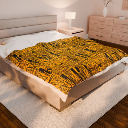Hot Comb Ad Throw Blanket - Afrocentric Art by The Trini Gee