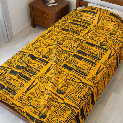 Hot Comb Ad Throw Blanket - Afrocentric Art by The Trini Gee