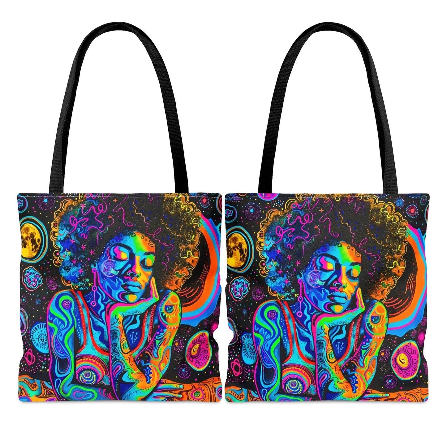 Neon Trippy Tote Bag