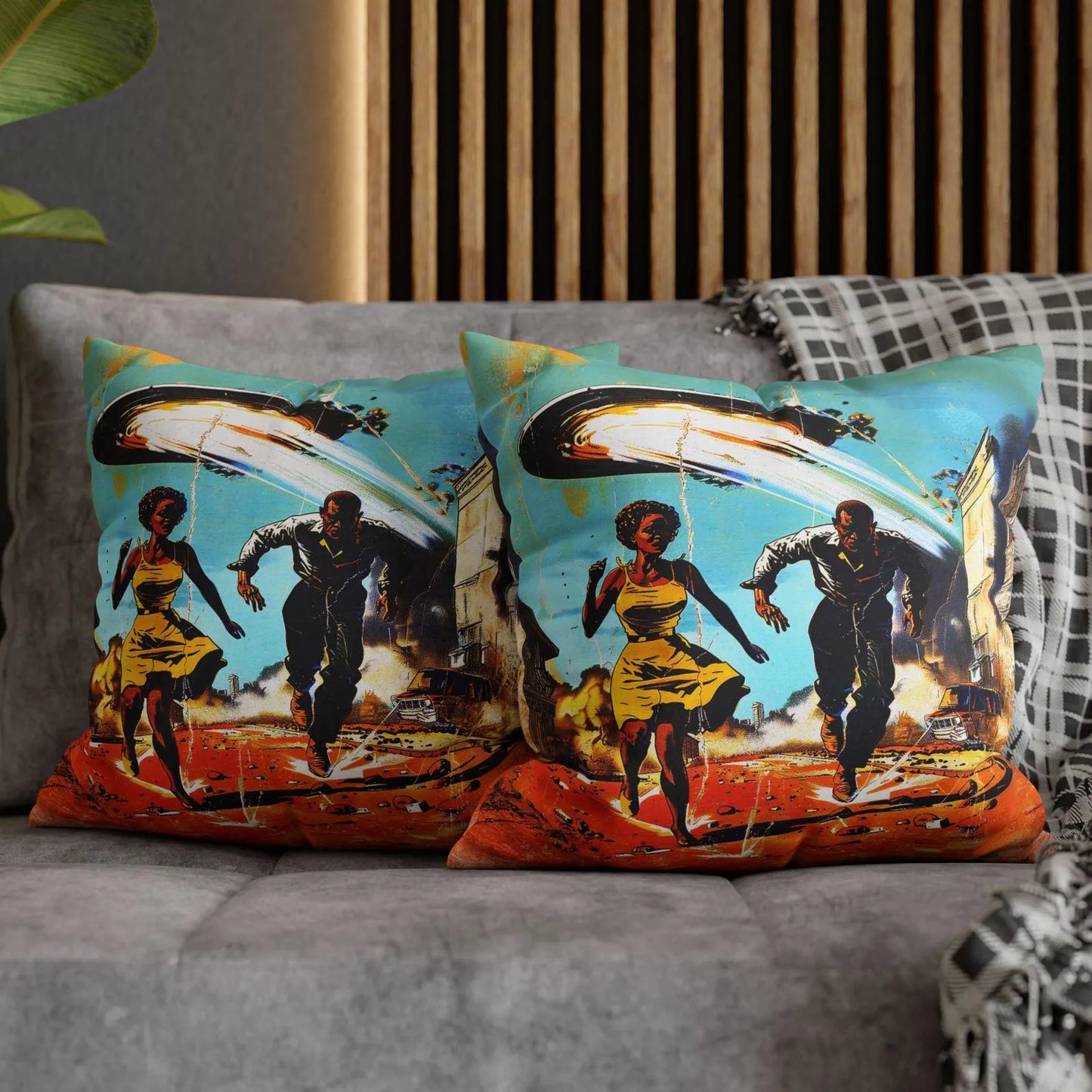 Alien Invasion Square Pillow