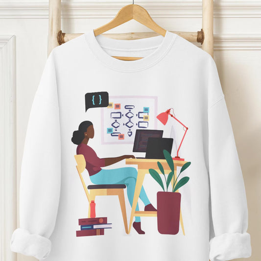 Woman in Tech Sweatshirt