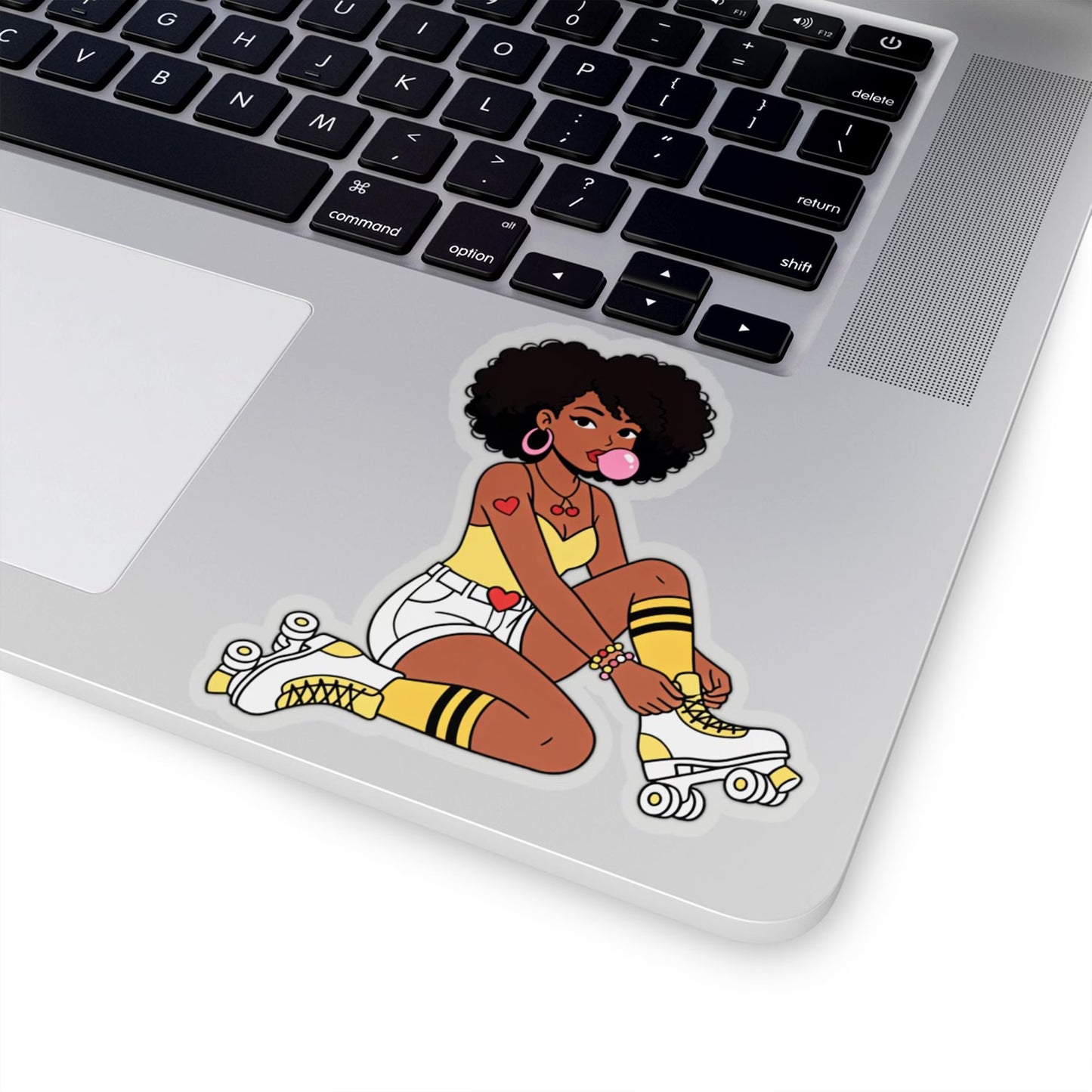 Afro Roller Girl Sticker
