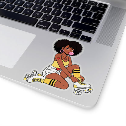 Afro Roller Girl Sticker