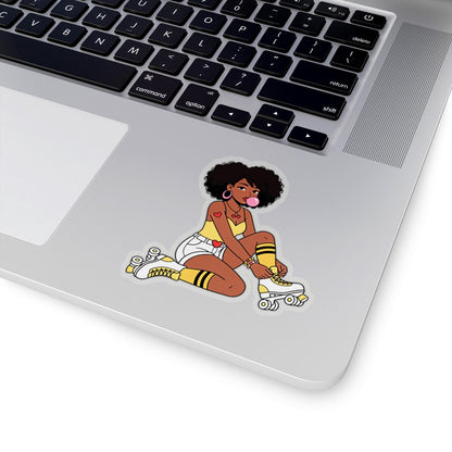 Afro Roller Girl Sticker