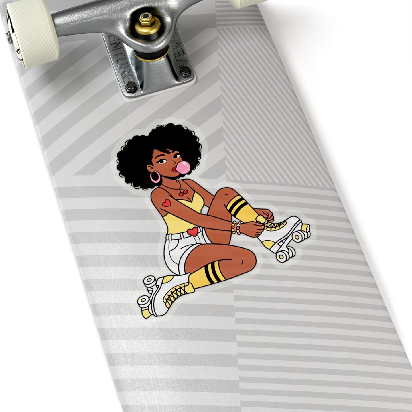 Afro Roller Girl Sticker