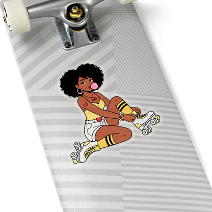 Afro Roller Girl Sticker
