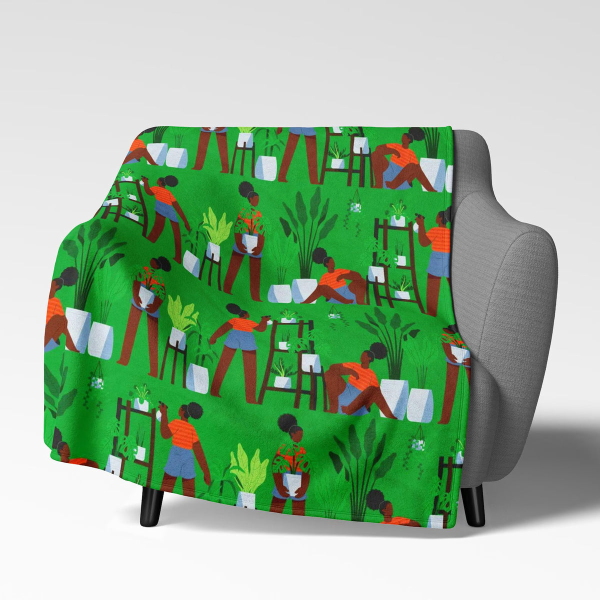 Plant Mama Throw Blanket