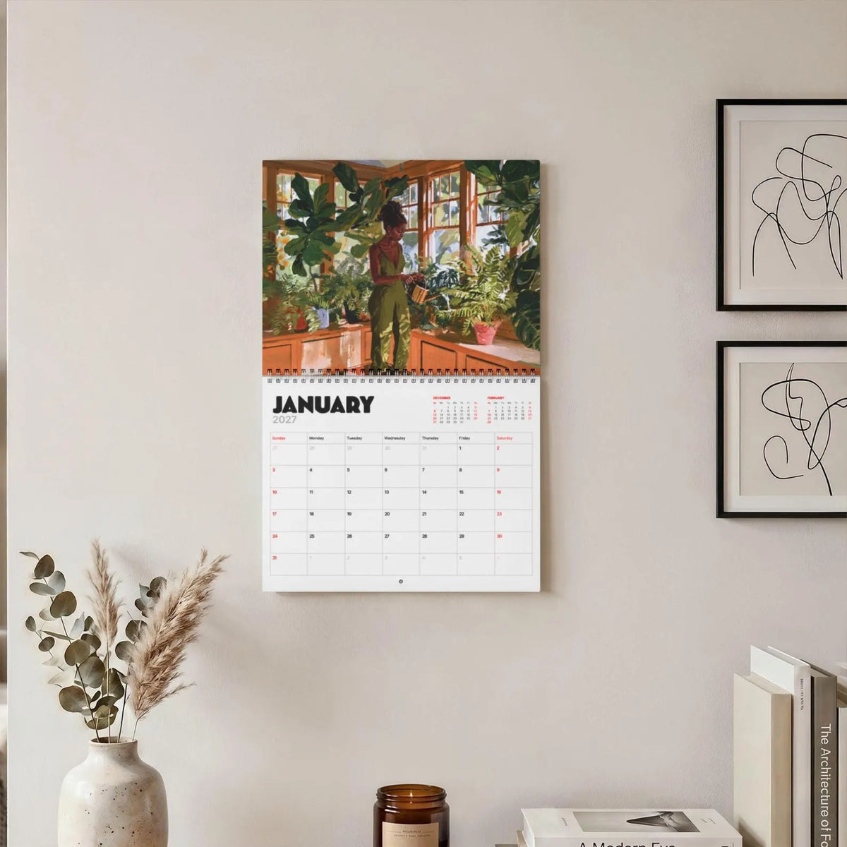 Melanin & Green 2027 Wall Calendar
