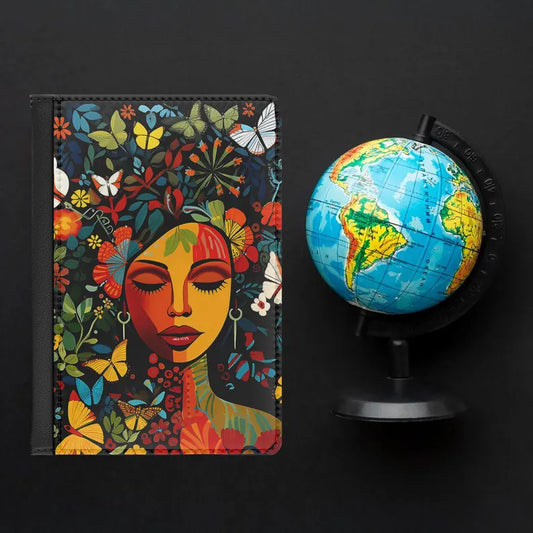 Floral Face Passport Cover
