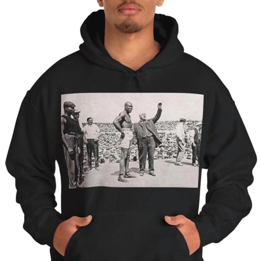 Jack Johnson Boxing Hoodie - Afrocentric Art by The Trini Gee