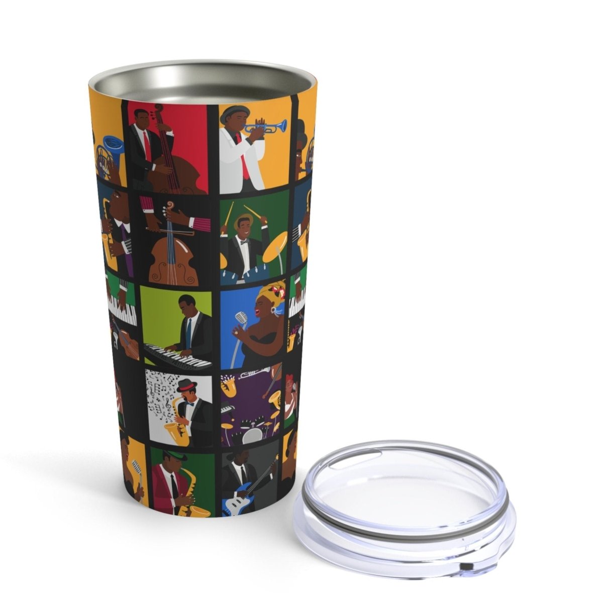 Jazz Lover 20oz Tumbler - Afrocentric Art by The Trini Gee