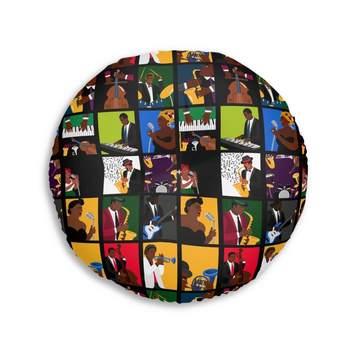 Jazz Lover Floor Pillow - Afrocentric Art by The Trini Gee
