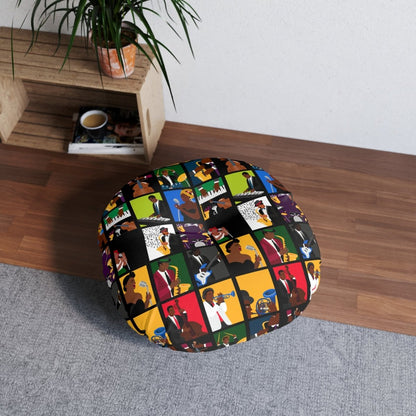 Jazz Lover Floor Pillow - Afrocentric Art by The Trini Gee
