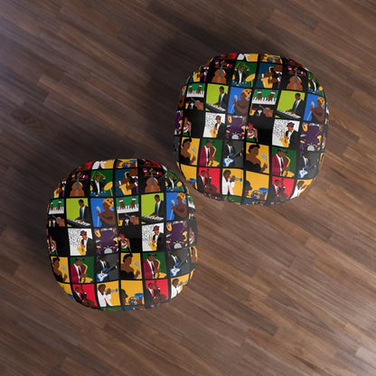 Jazz Lover Floor Pillow - Afrocentric Art by The Trini Gee