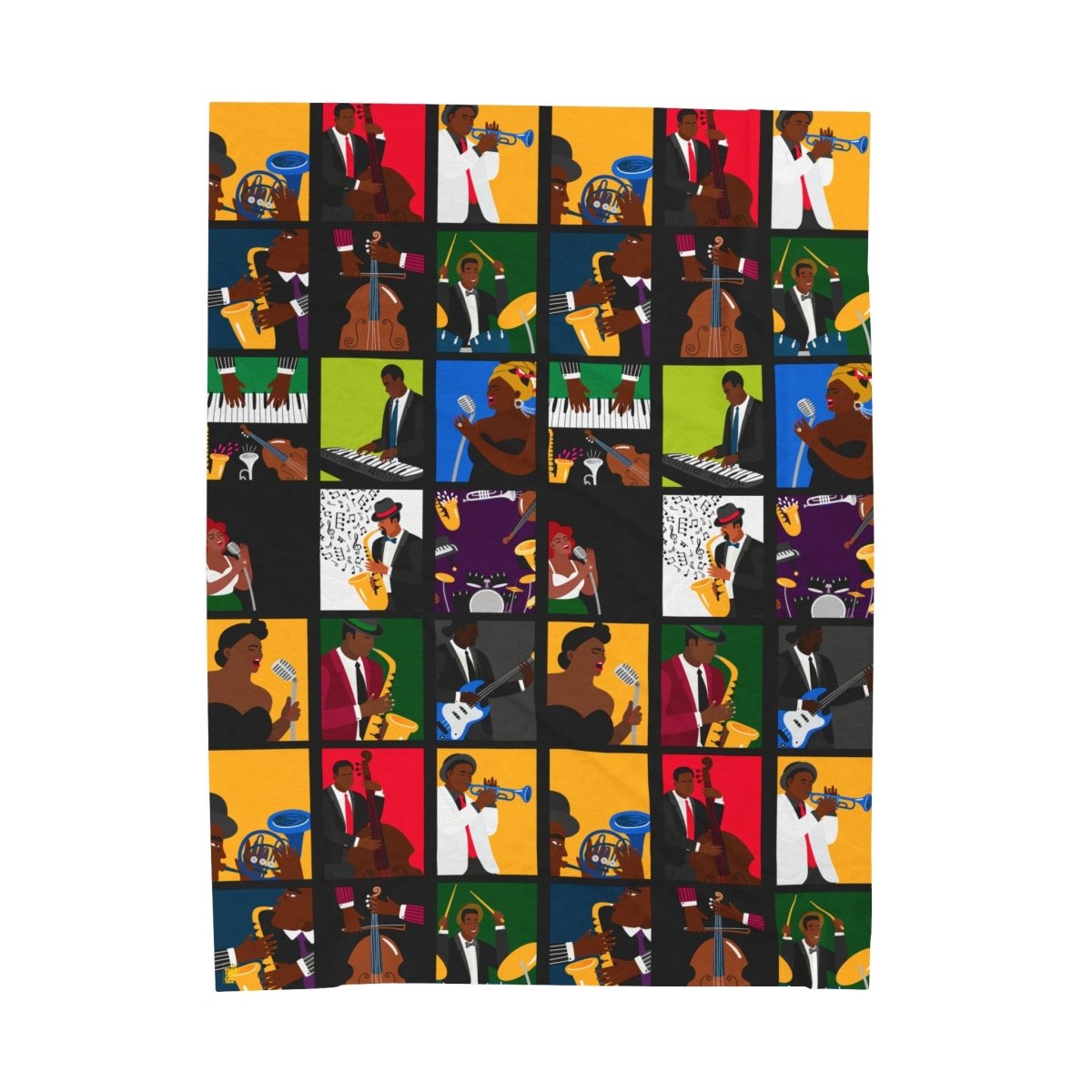 Jazz Music Throw Blanket - Afrocentric Art by The Trini Gee