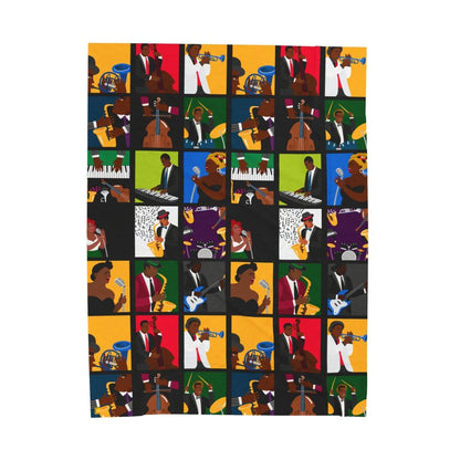 Jazz Music Throw Blanket - Afrocentric Art by The Trini Gee