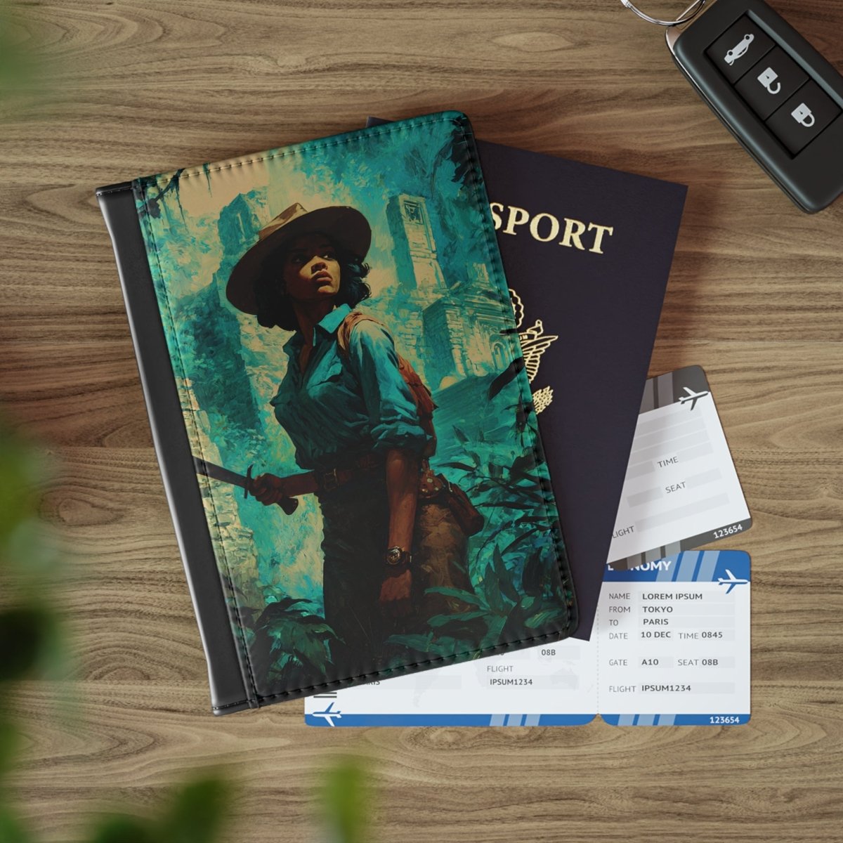 Jungle Explorer Passport Cover - Afrocentric Art by The Trini Gee