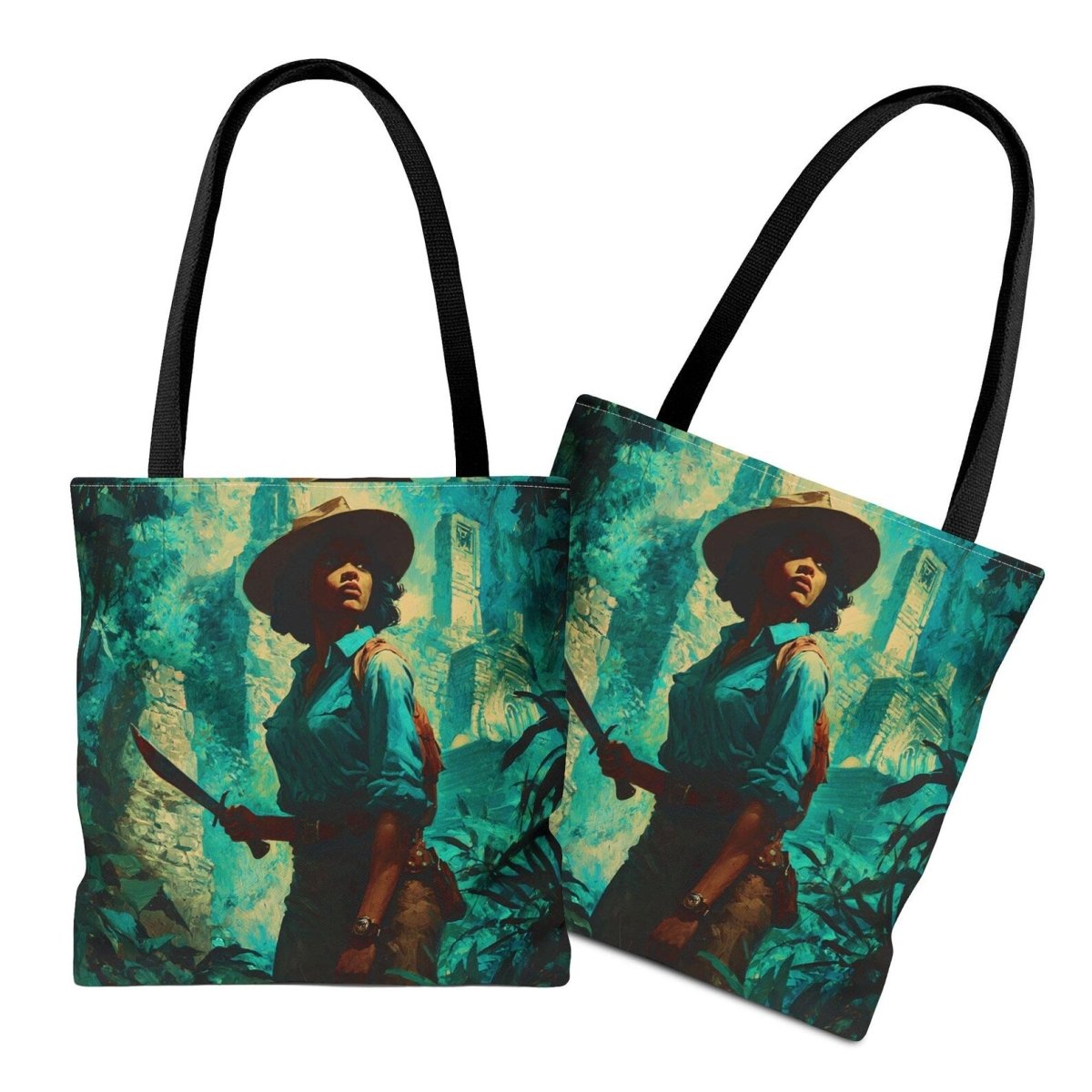 Jungle Explorer Tote Bag - Afrocentric Art by The Trini Gee