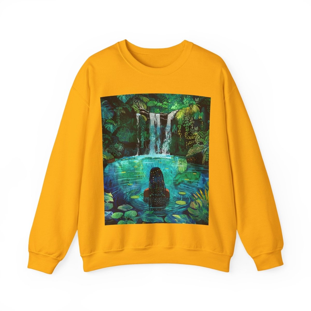 Jungle Waterfall Sweatshirt - Afrocentric Art by The Trini Gee