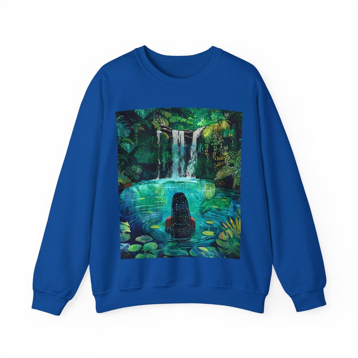 Jungle Waterfall Sweatshirt - Afrocentric Art by The Trini Gee