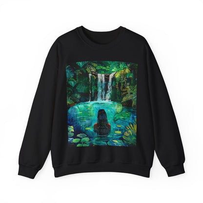 Jungle Waterfall Sweatshirt - Afrocentric Art by The Trini Gee