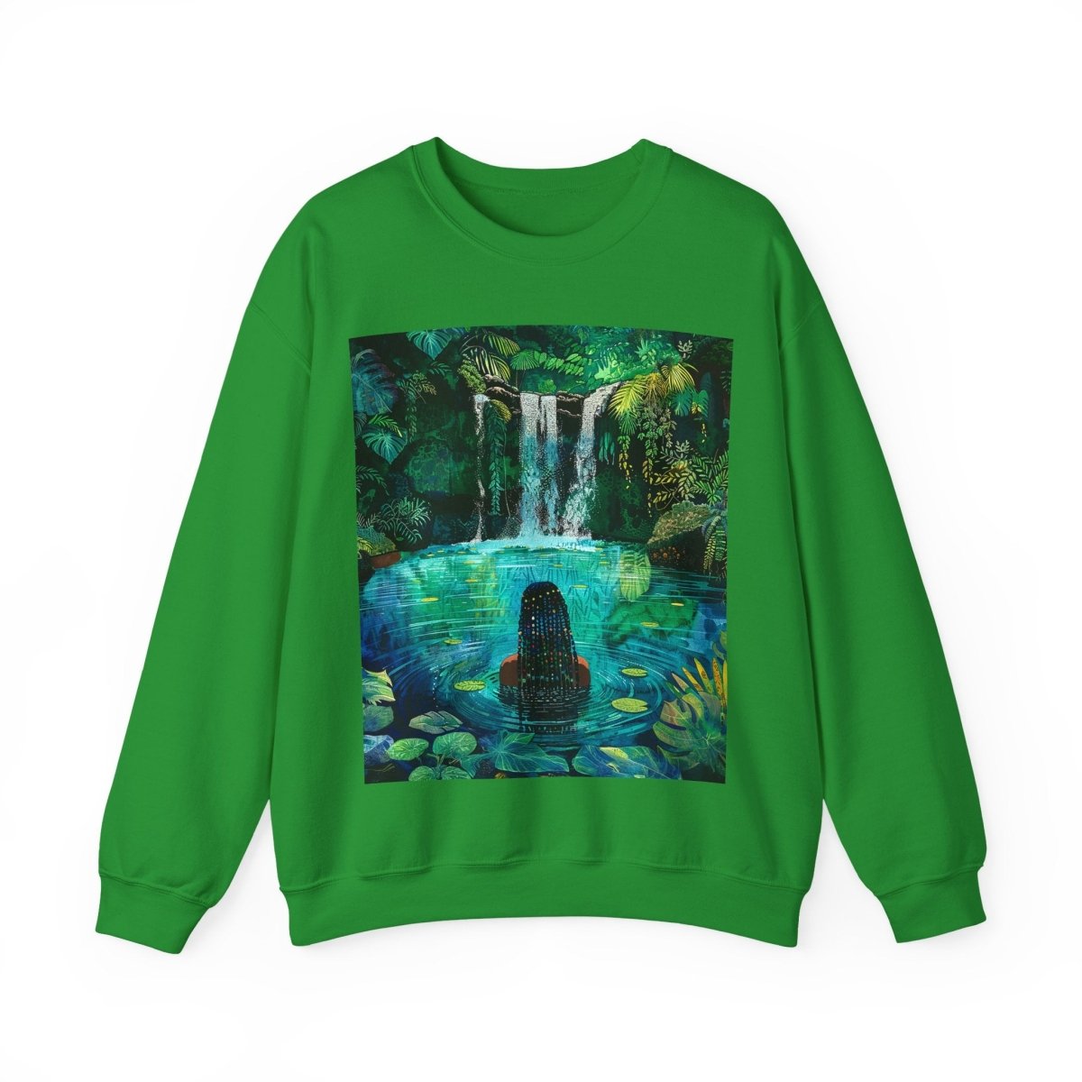 Jungle Waterfall Sweatshirt - Afrocentric Art by The Trini Gee