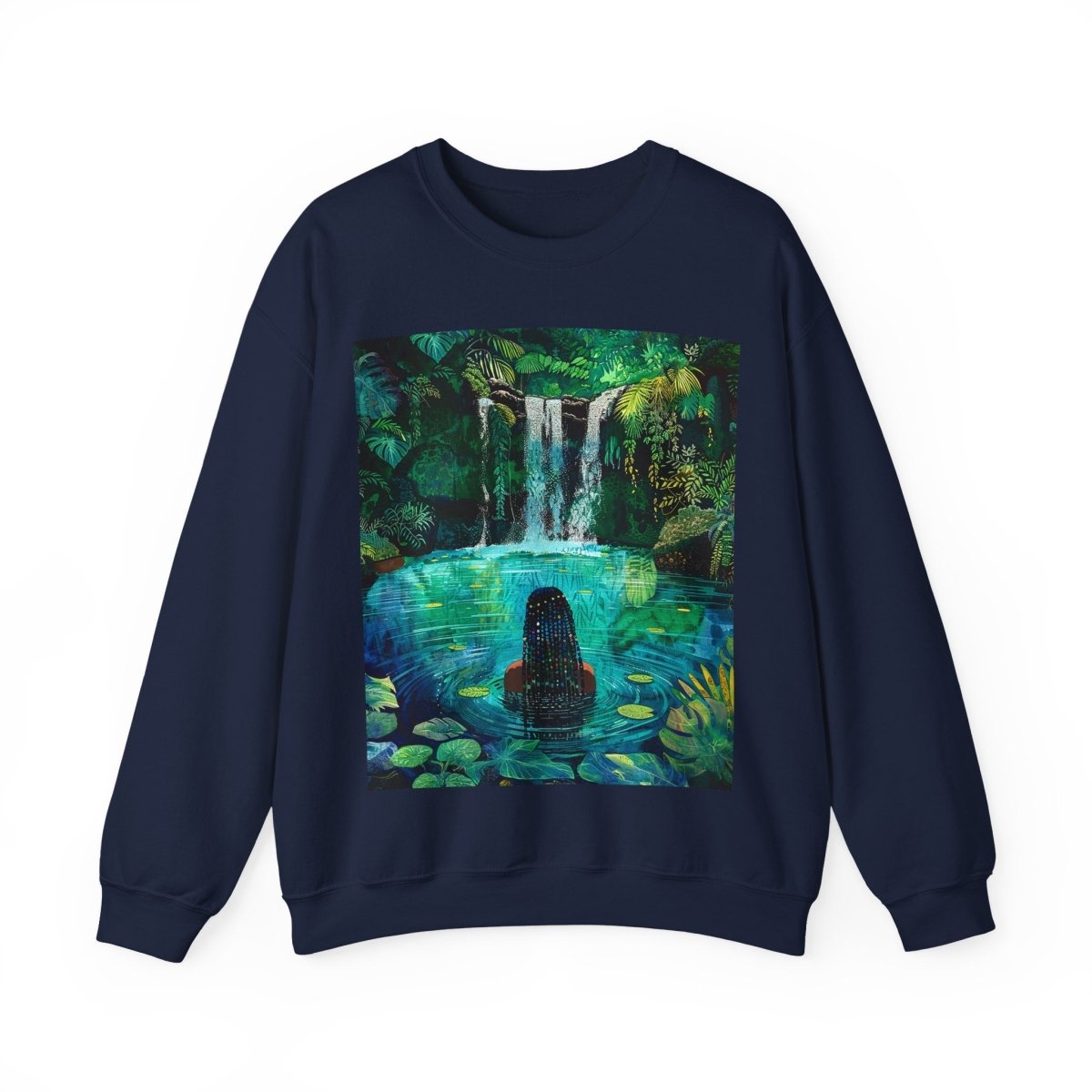 Jungle Waterfall Sweatshirt - Afrocentric Art by The Trini Gee