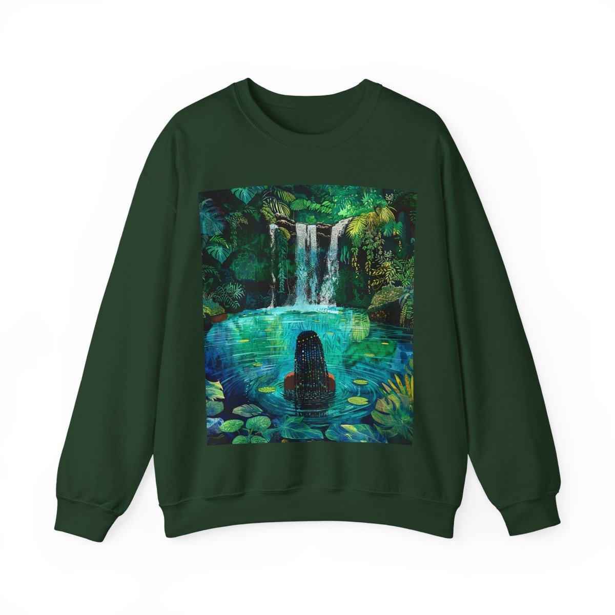 Jungle Waterfall Sweatshirt - Afrocentric Art by The Trini Gee