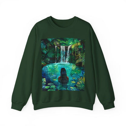Jungle Waterfall Sweatshirt - Afrocentric Art by The Trini Gee
