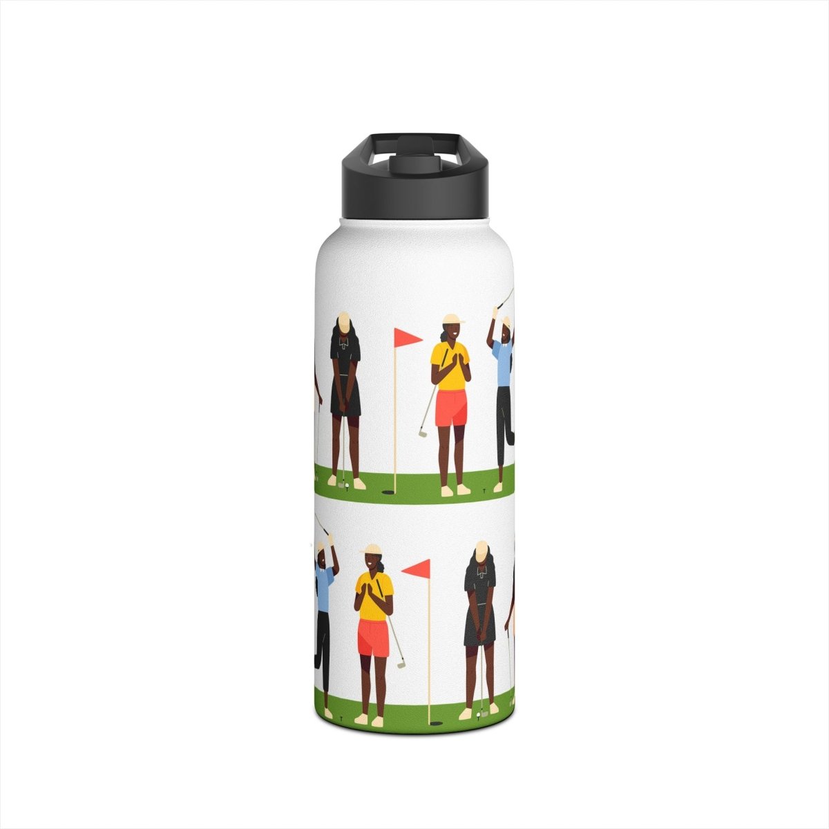 Just Girls Golf Water Bottle - Afrocentric Art by The Trini Gee